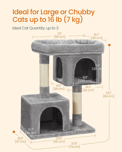 Plush Kitten Condo Cat Tree, Light Gray