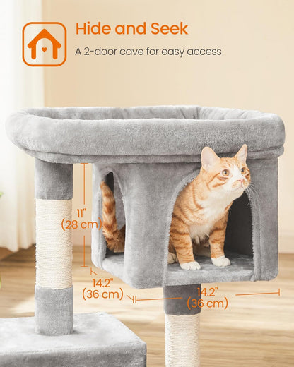 Plush Kitten Condo Cat Tree, Light Gray
