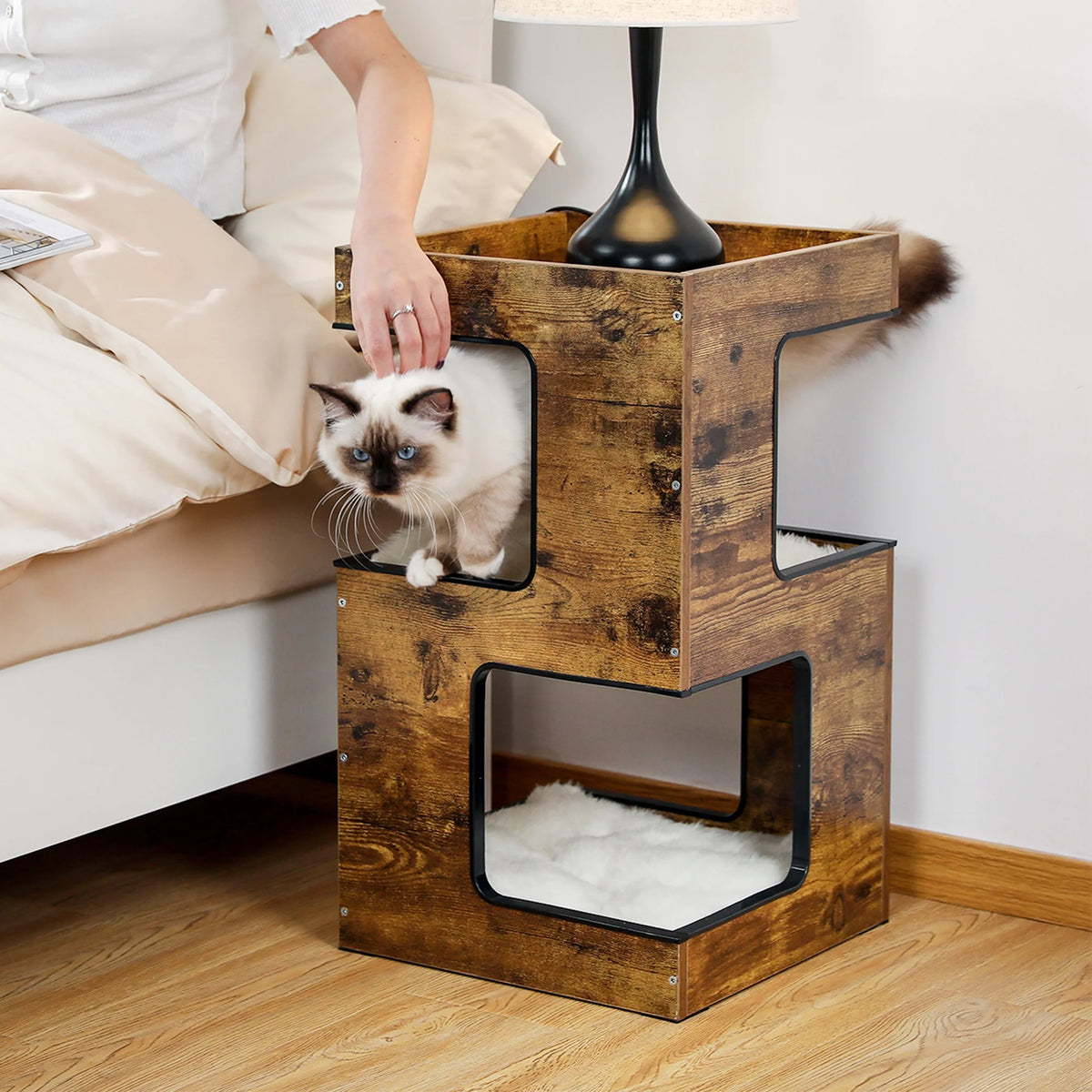 Modern Wood Cat House Furniture for Indoor Cats