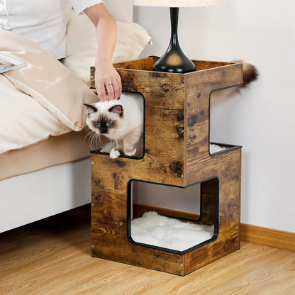 Modern Wood Cat House Furniture for Indoor Cats
