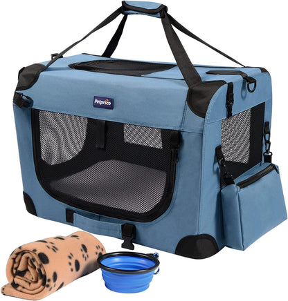 Portable Collapsible Dog Crate, 24" Soft for Car Travel