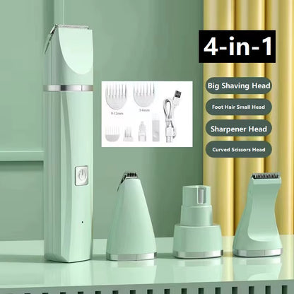 Professional 4-In-1 Electric Pet Grooming Tool Set Dog Hair Clippers USB Rechargeable Pets Haircut Trimmer Shaver Cats Supplies