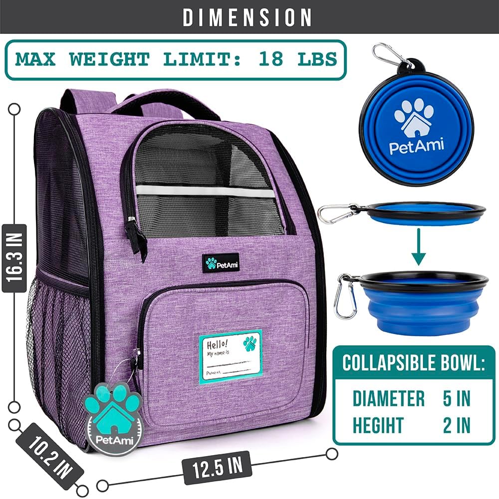 Dog Backpack Carrier Airline Approved Cat Pet Puppy Bag