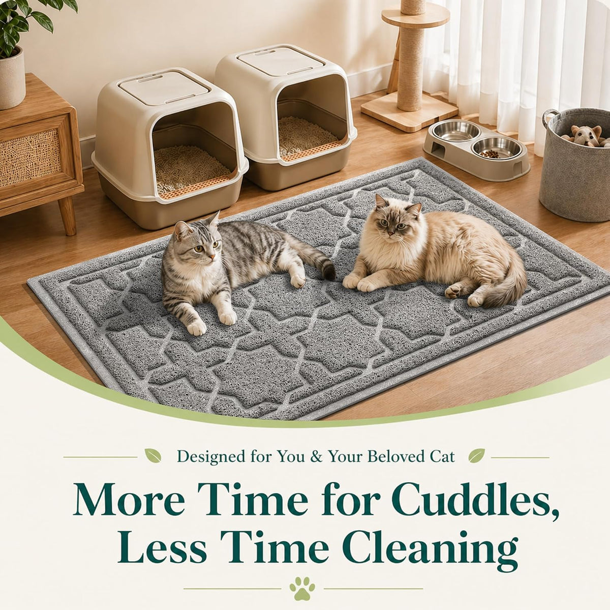 Cat Litter Mat, Waterproof Litter Trap Mat, 35.4X23.6