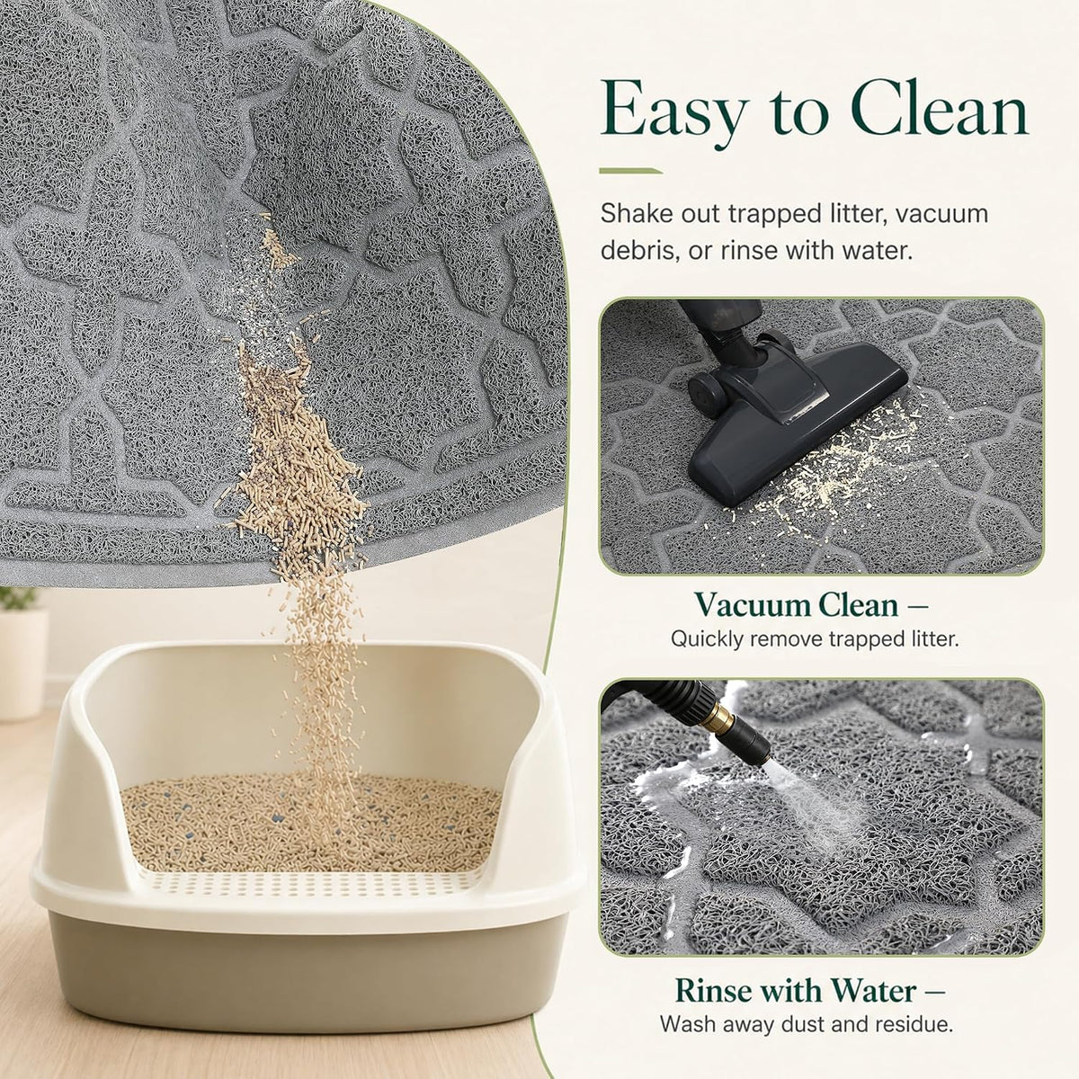 Cat Litter Mat, Waterproof Litter Trap Mat, 35.4X23.6