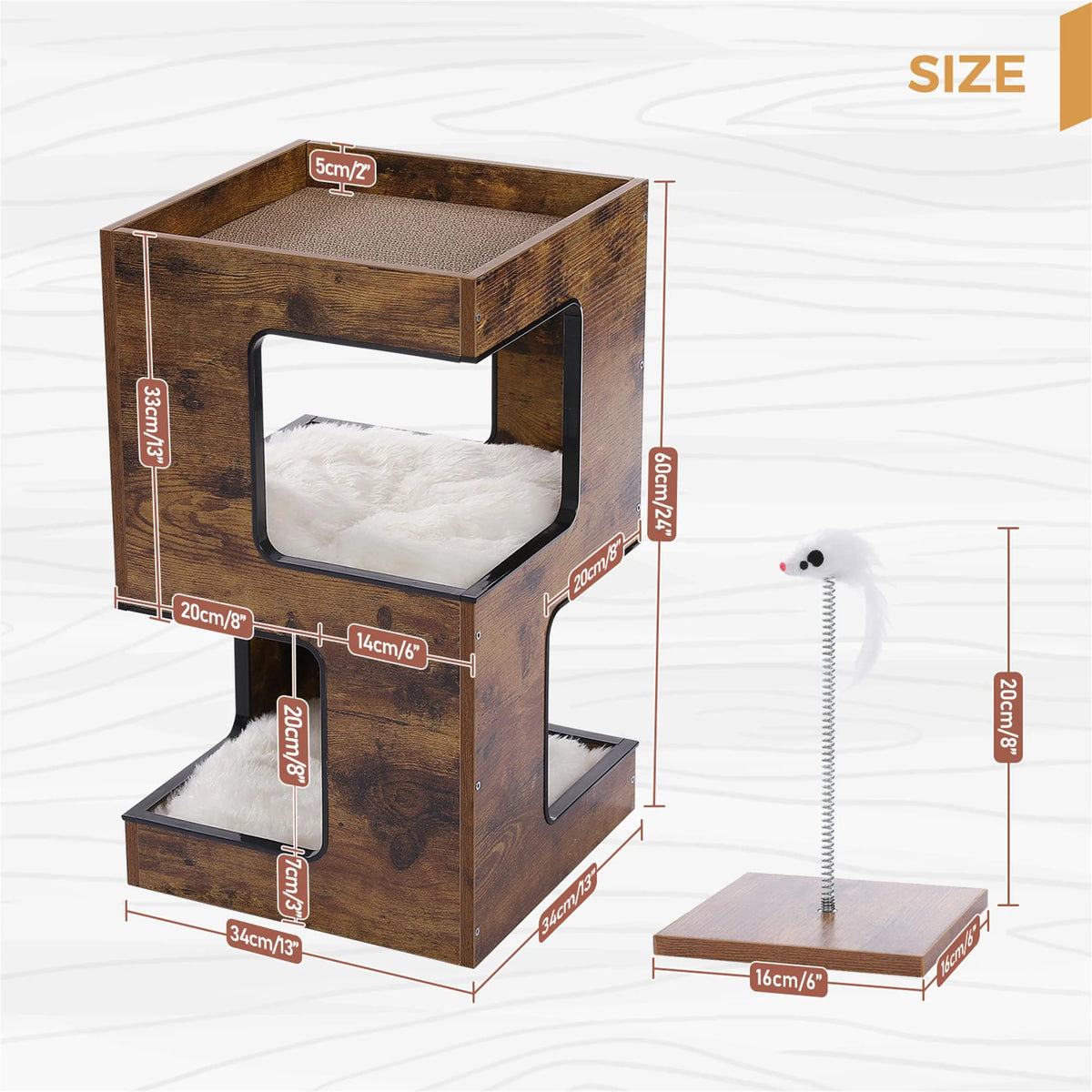 Modern Wood Cat House Furniture for Indoor Cats