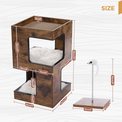 Modern Wood Cat House Furniture for Indoor Cats