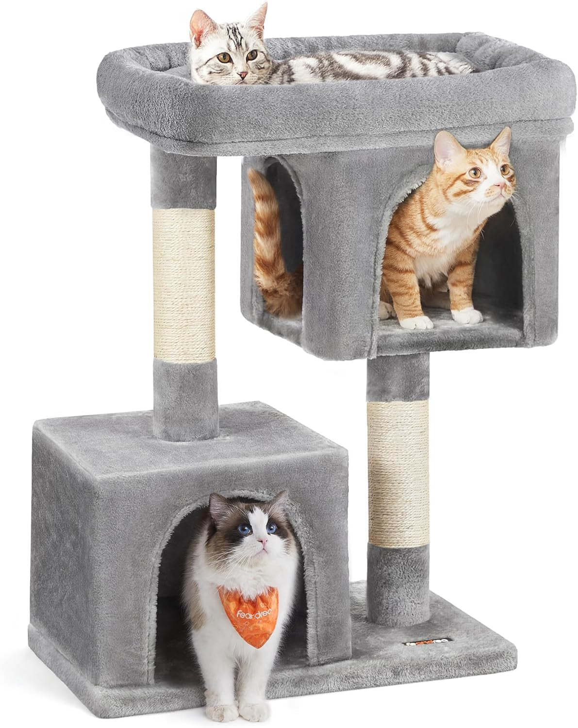 Plush Kitten Condo Cat Tree, Light Gray