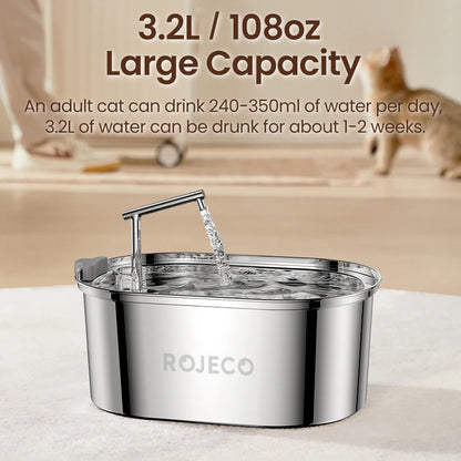 Stainless Steel Cat Water Fountain Automatic Cat Drinker Drinking Fountain for Cats Dogs Pet Water Dispenser Accessories
