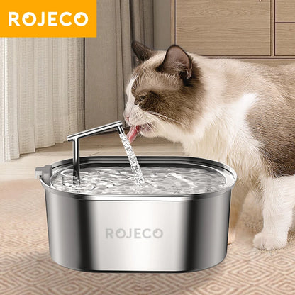 Stainless Steel Cat Water Fountain Automatic Cat Drinker Drinking Fountain for Cats Dogs Pet Water Dispenser Accessories