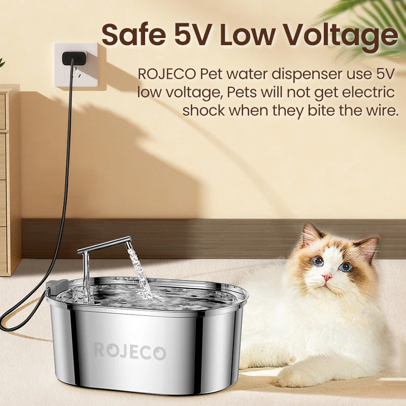 Stainless Steel Cat Water Fountain Automatic Cat Drinker Drinking Fountain for Cats Dogs Pet Water Dispenser Accessories