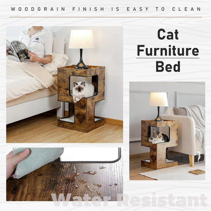 Modern Wood Cat House Furniture for Indoor Cats