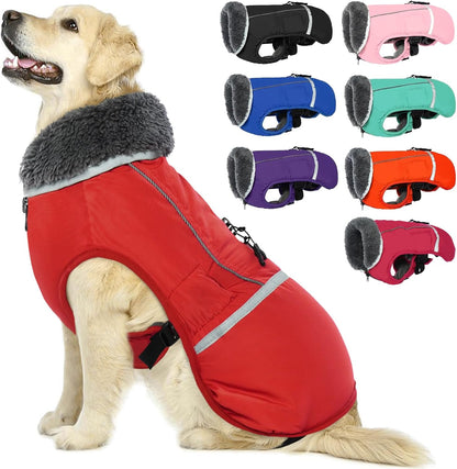Warm Dog Coat, Reflective Dog Jacket, Waterproof Dogs Winter Coat