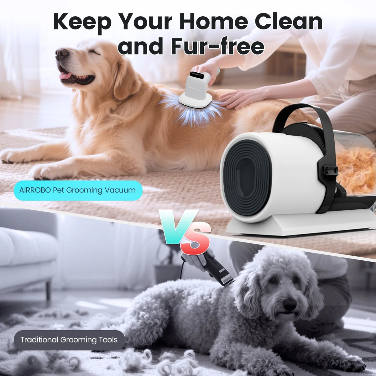 Dog Grooming Kit, 7In1 Dog Grooming Vacuum , 11000Pa Super Suction for Pet Hair,Grooming Vacuum for Shedding Grooming, Low Noise,