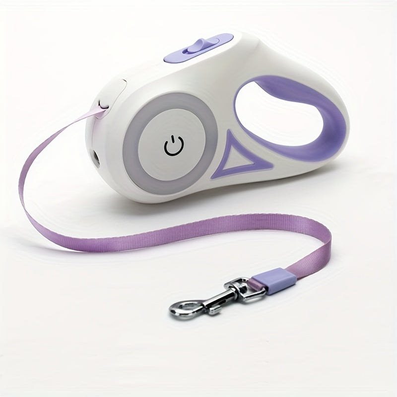 3 and 5M Retractable Dog Leash with LED Flashlight – Durable Automatic Lead for Walking, Running & Training