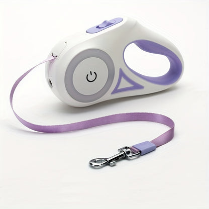 3 and 5M Retractable Dog Leash with LED Flashlight – Durable Automatic Lead for Walking, Running & Training